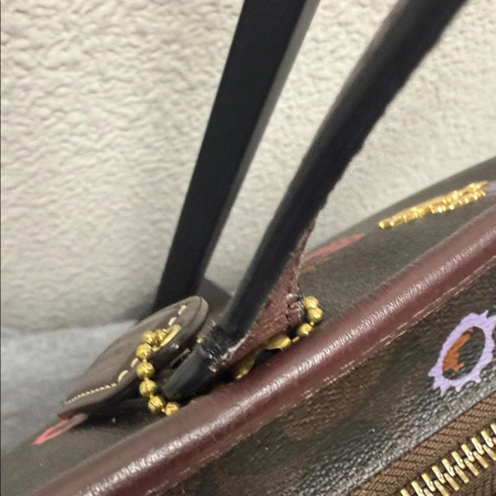 Coach Brown Floral Tote Bag - Picture 11 of 15
